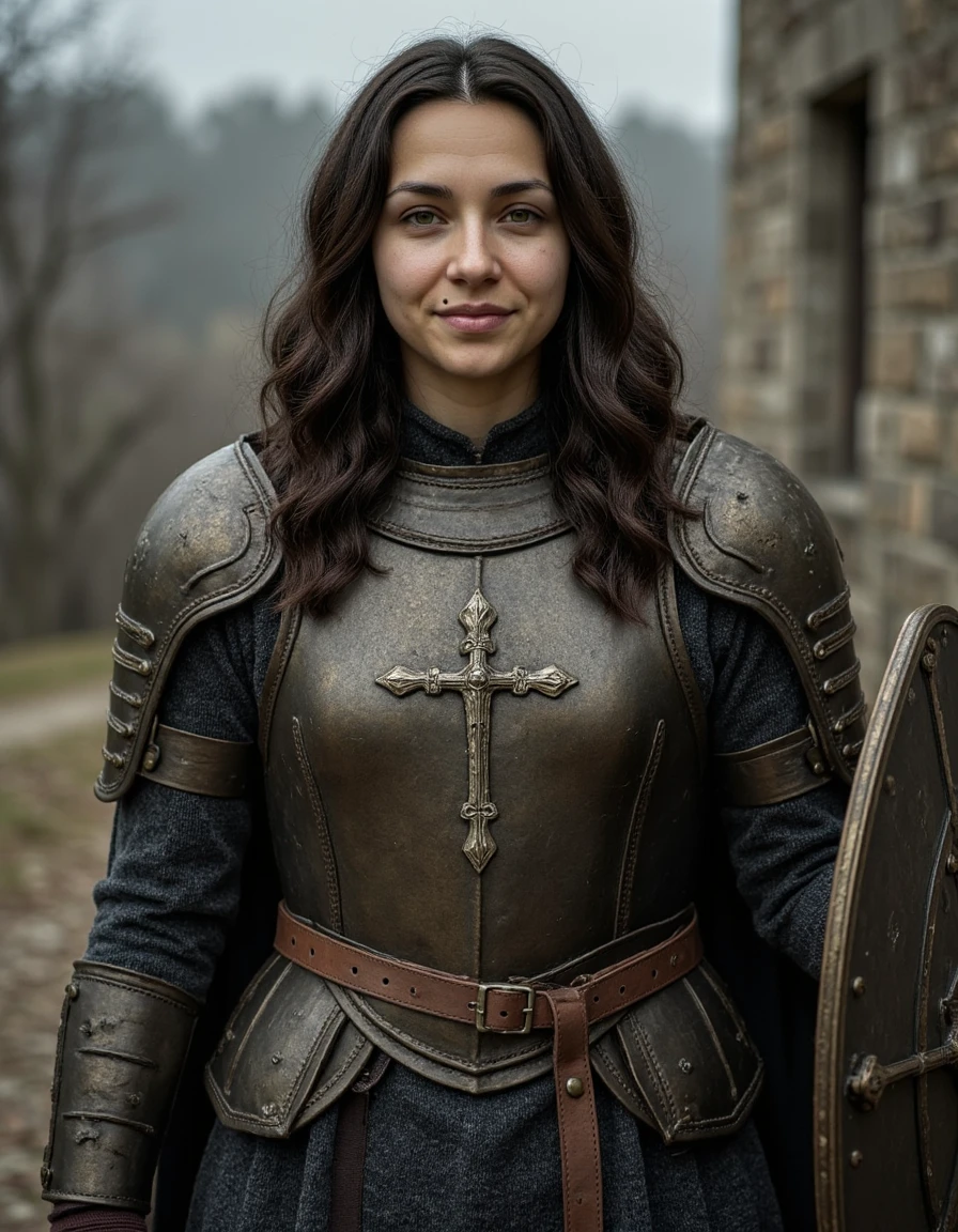 AI-generated medieval knight portrait in plate armor